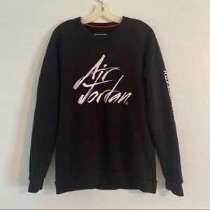 air jordan big logo crew neck black sweatshirt